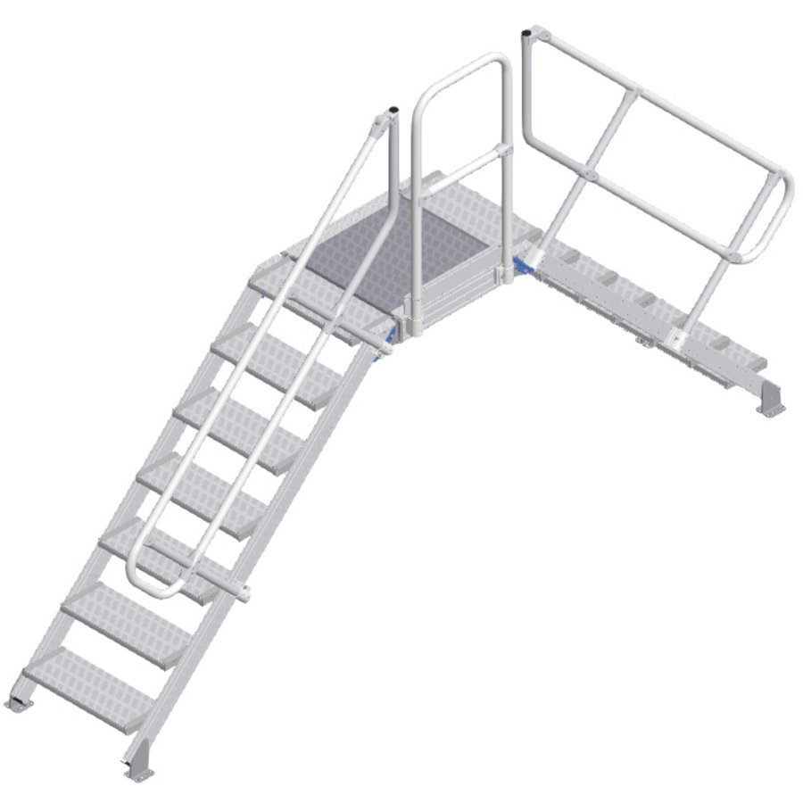 ZARGES LM-Überstieg 45° 7 Stufen, 600 mm breit, Höhe 1.380 mm