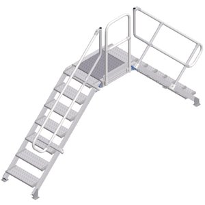 ZARGES LM-Überstieg 45° 7 Stufen, 600 mm breit, Höhe 1.380 mm