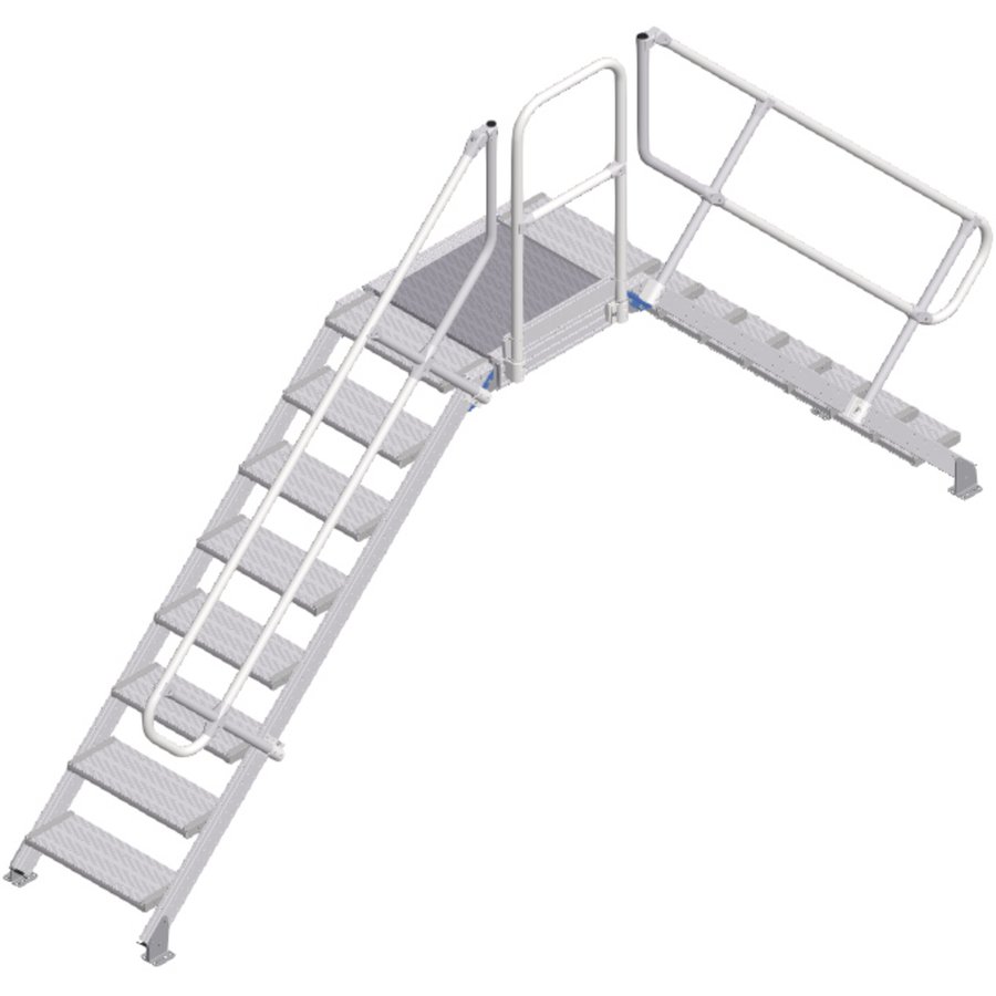ZARGES LM-Überstieg 45° 8 Stufen, 600 mm breit, Höhe 1.600 mm