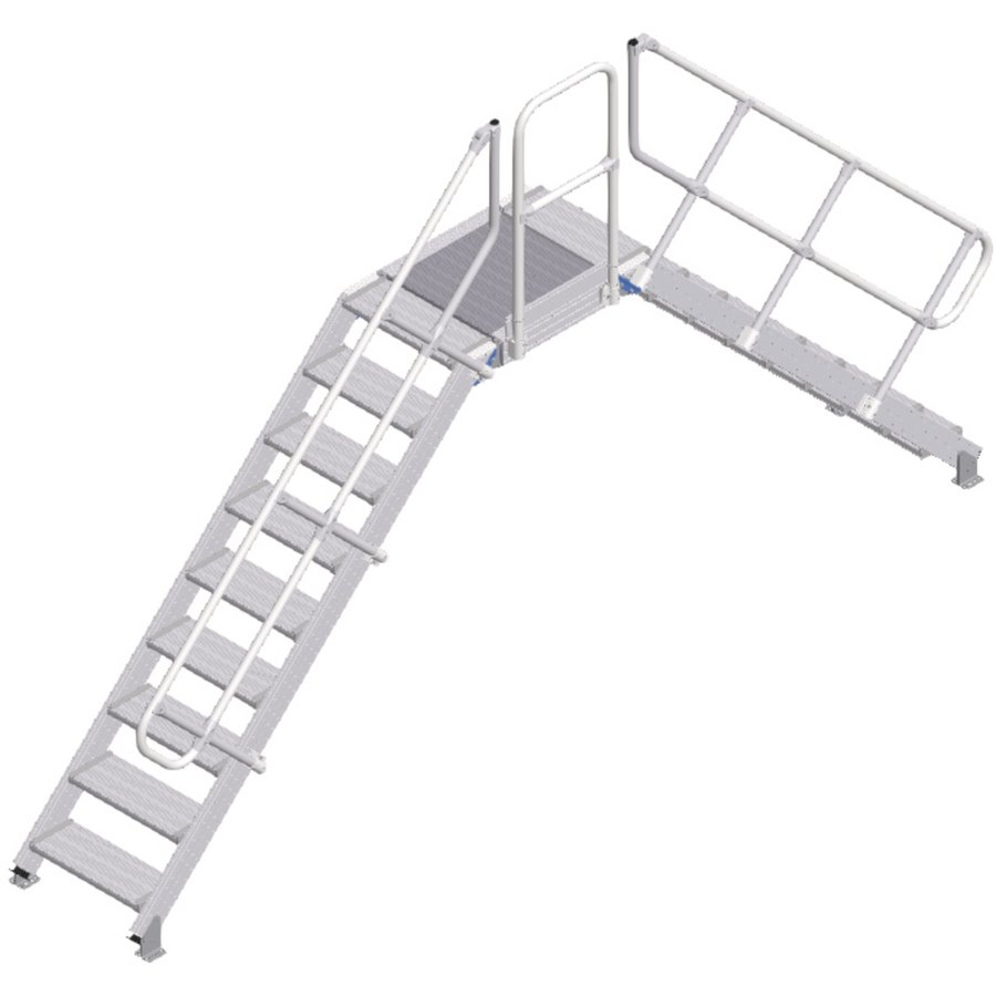 ZARGES LM-Überstieg 45° 9 Stufen, 600 mm breit, Höhe 1.810 mm