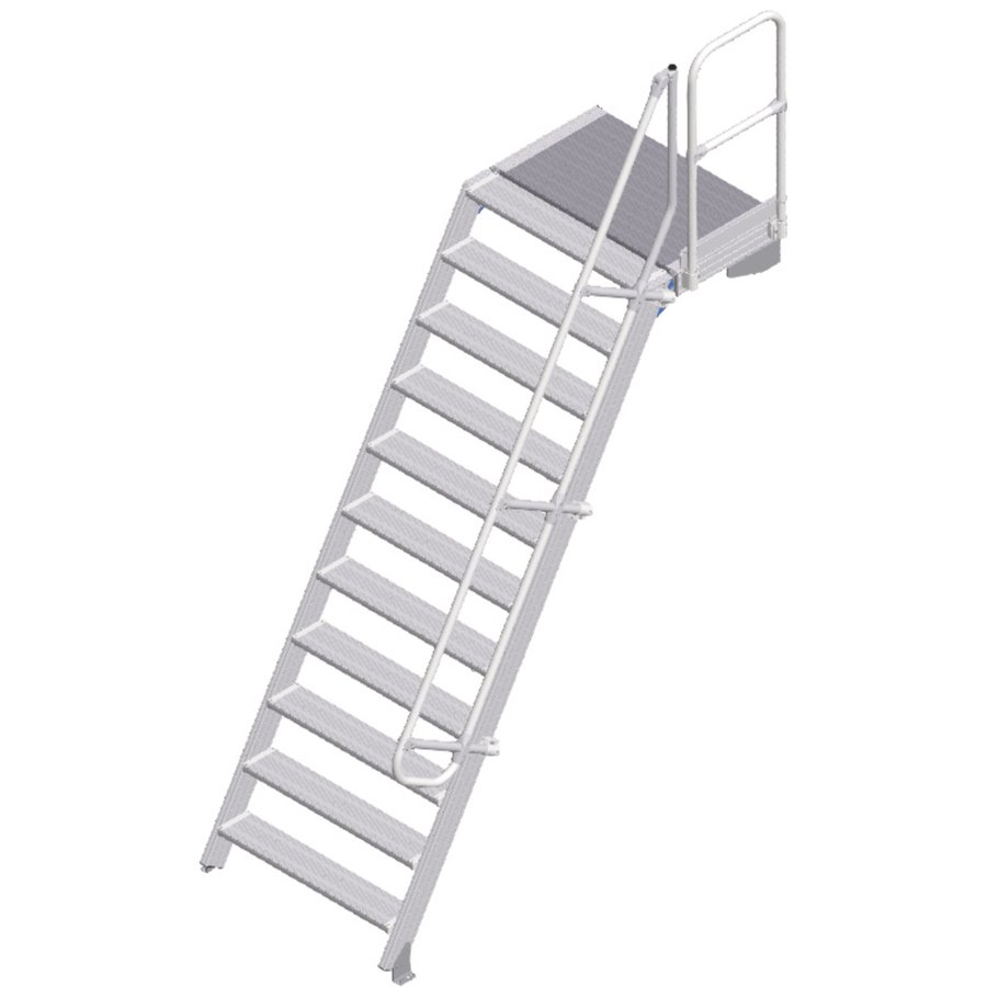 ZARGES LM-Treppe mit Plattform 60° 11 Stufen, 1000 mm breit, Höhe 2,75 m