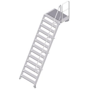 ZARGES LM-Treppe mit Plattform 60° 13 Stufen, 1000 mm breit, Höhe 3,25 m