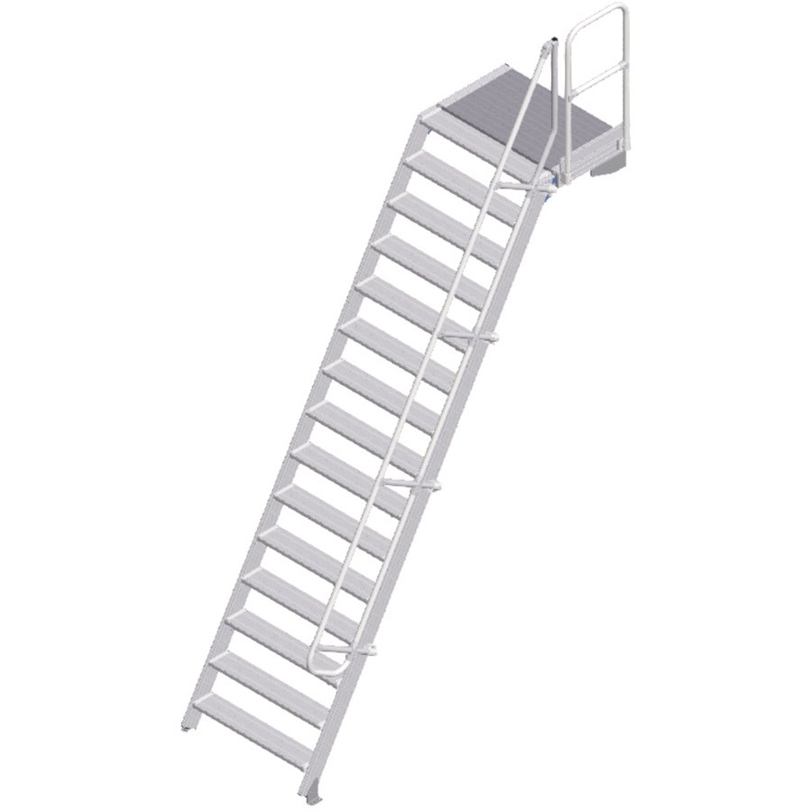 ZARGES LM-Treppe mit Plattform 60° 15 Stufen, 1000 mm breit, Höhe 3,75 m