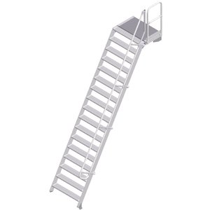 ZARGES LM-Treppe mit Plattform 60° 17 Stufen, 1000 mm breit, Höhe 4,25 m