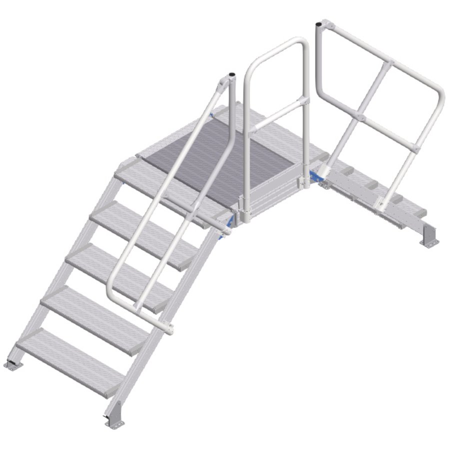 ZARGES LM-Überstieg 45° 5 Stufen, 800 mm breit, Höhe 950 mm
