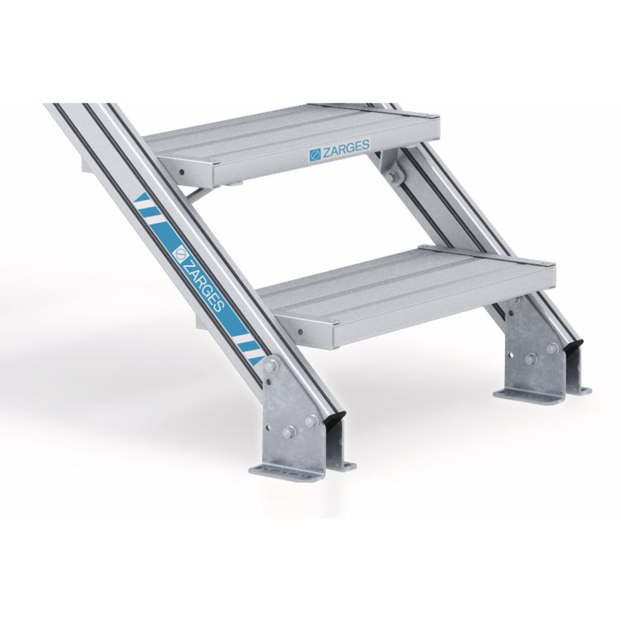 ZARGES LM-Überstieg 45° 5 Stufen, 800 mm breit, Höhe 950 mm