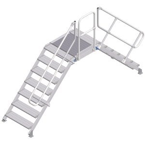 ZARGES LM-Überstieg 45° 7 Stufen, 800 mm breit, Höhe 1.380 mm