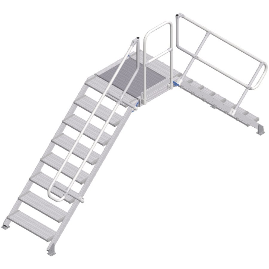 ZARGES LM-Überstieg 45° 8 Stufen, 800 mm breit, Höhe 1.600 mm