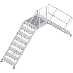 ZARGES LM-Überstieg 45° 8 Stufen, 800 mm breit, Höhe 1.600 mm