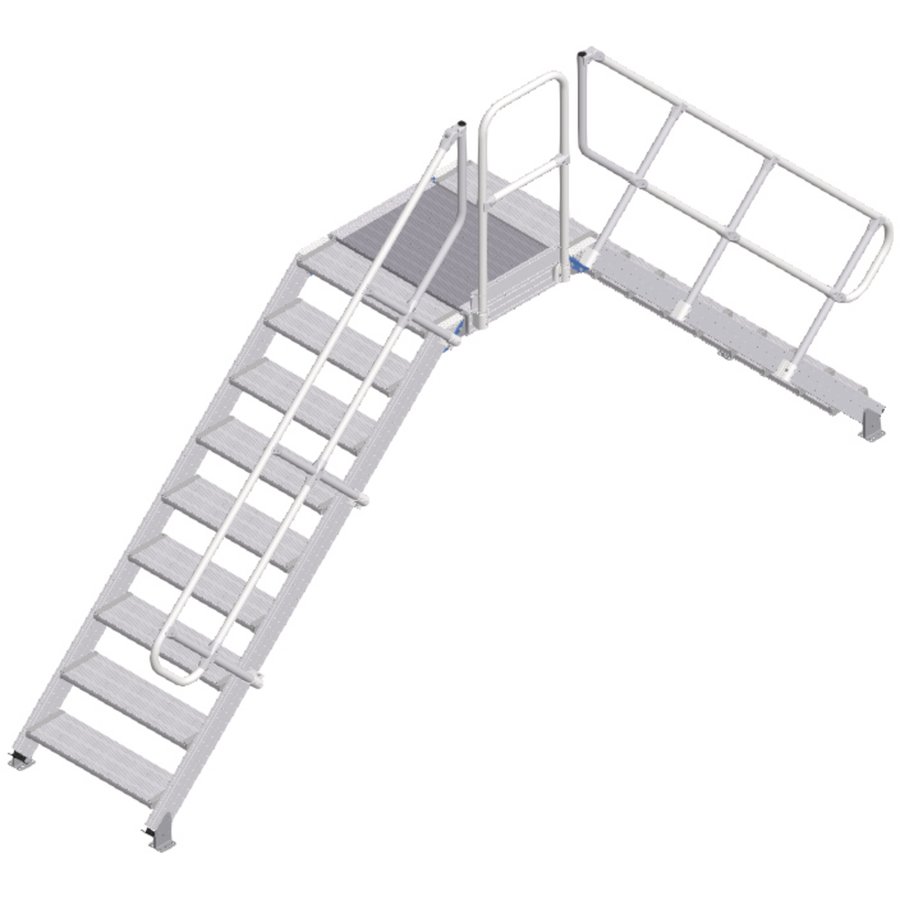 ZARGES LM-Überstieg 45° 9 Stufen, 800 mm breit, Höhe 1.810 mm