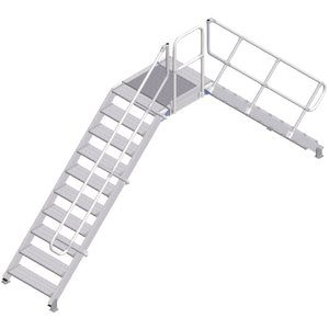 ZARGES LM-Überstieg 45° 10 Stufen, 800 mm breit, Höhe 2.030 mm