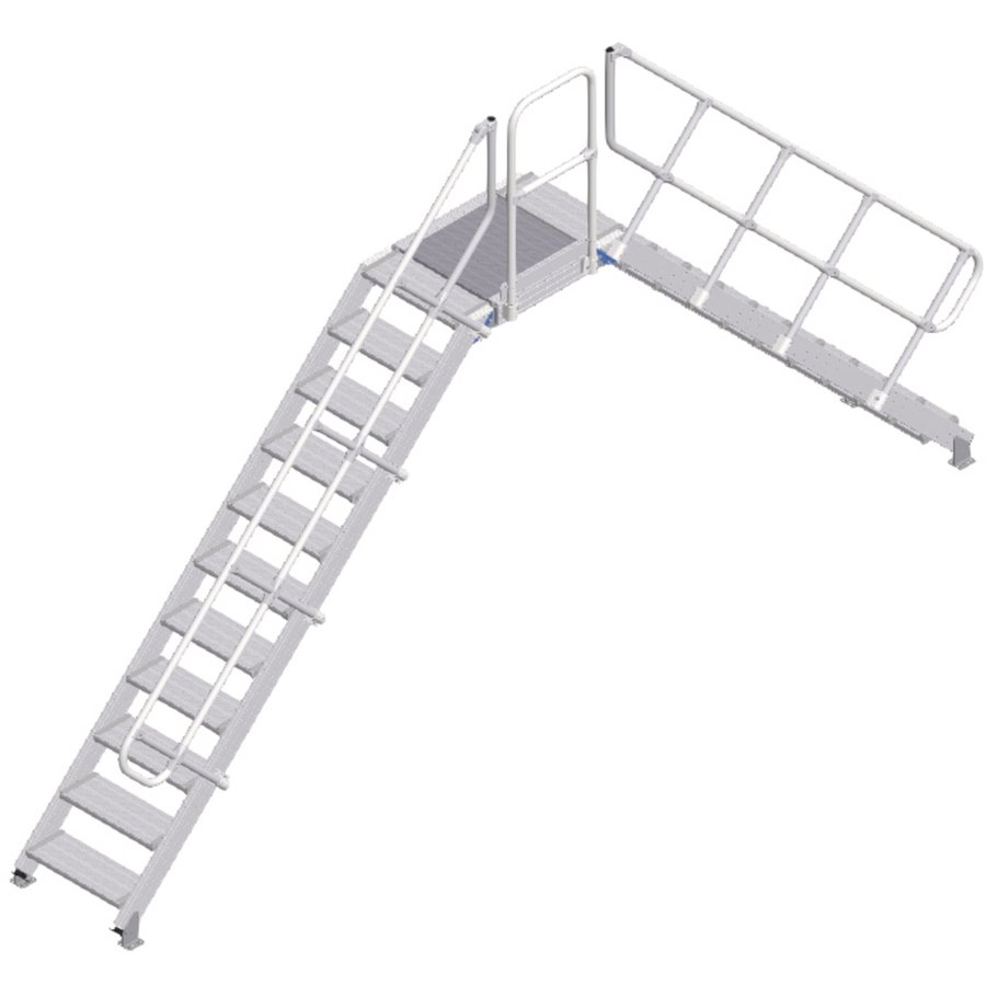 ZARGES LM-Überstieg 45° 11 Stufen, 600 mm breit, Höhe 2.240 mm