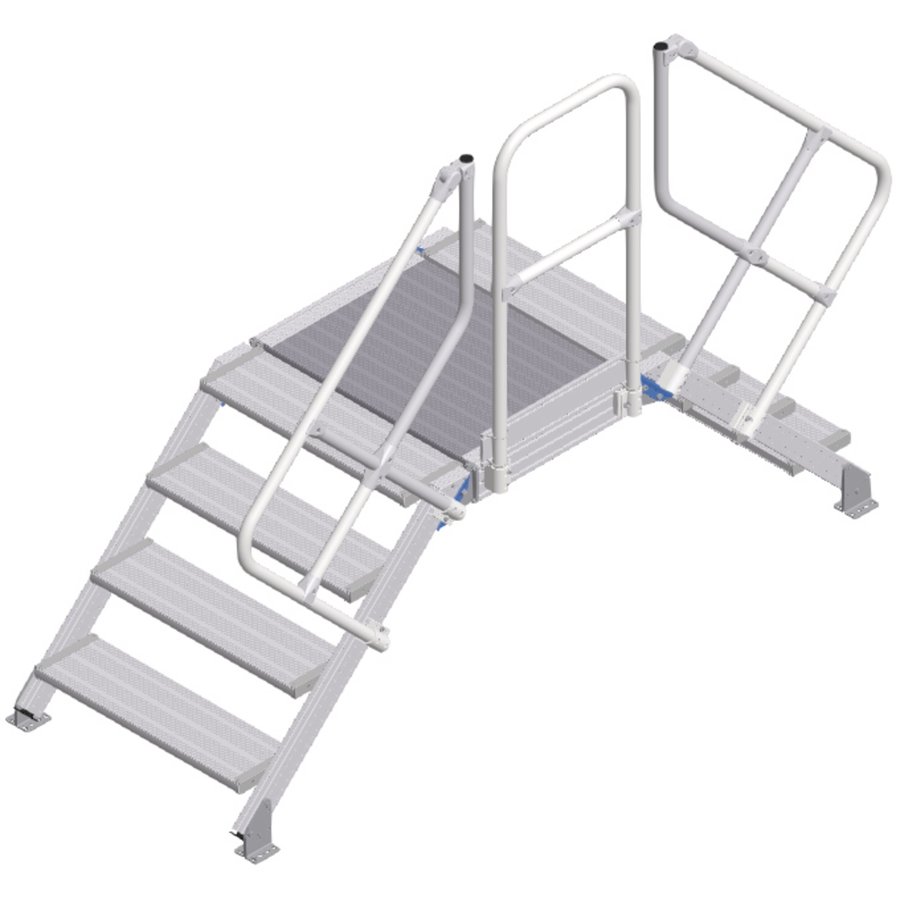 ZARGES LM-Überstieg 45° 4 Stufen, 800 mm breit, Höhe 740 mm