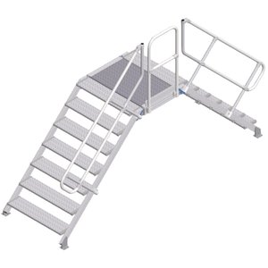 ZARGES LM-Überstieg 45° 7 Stufen, 1000 mm breit, Höhe 1.380 mm