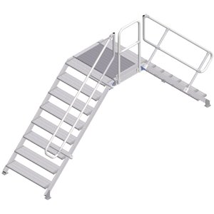 ZARGES LM-Überstieg 45° 8 Stufen, 1000 mm breit, Höhe 1.600 mm