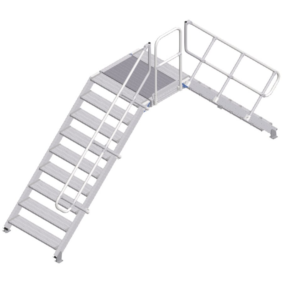 ZARGES LM-Überstieg 45° 9 Stufen, 1000 mm breit, Höhe 1.810 mm