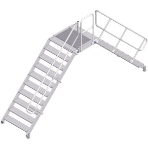 ZARGES LM-Überstieg 45° 10 Stufen, 1000 mm breit, Höhe 2.030 mm