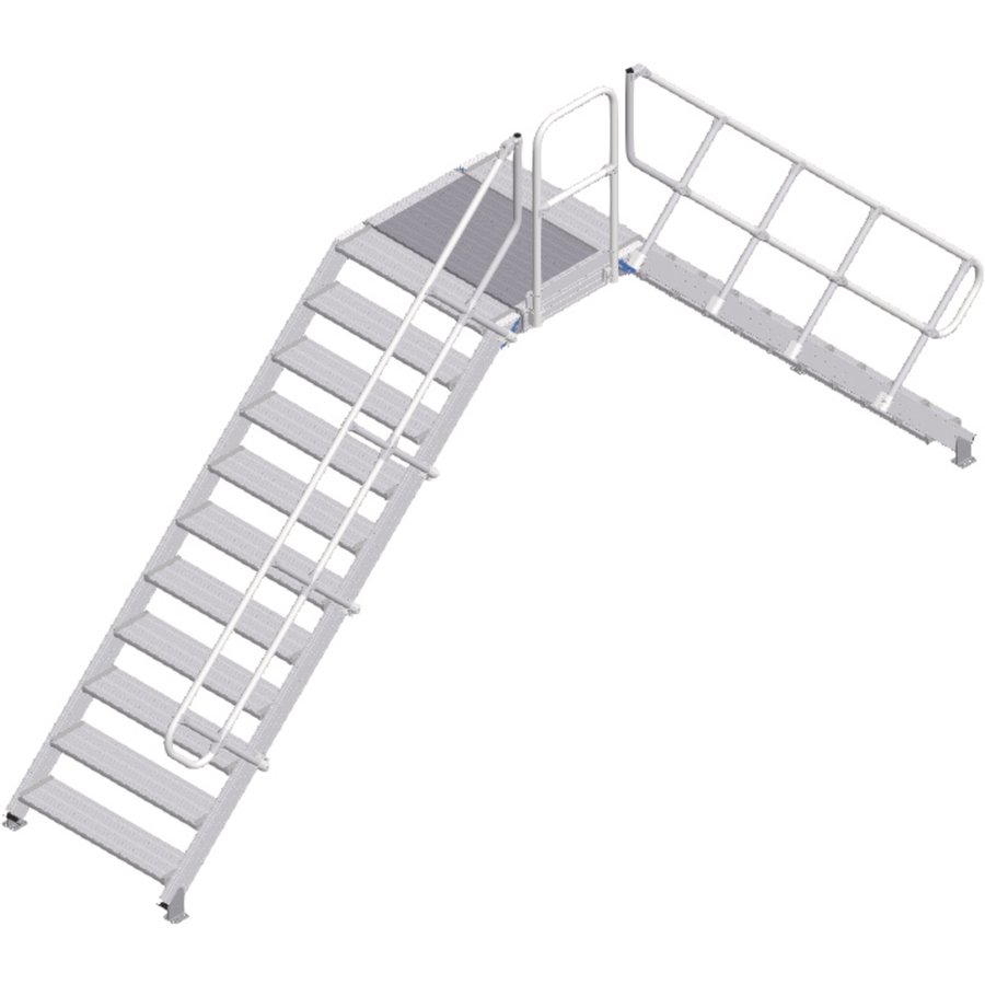 ZARGES LM-Überstieg 45° 11 Stufen, 1000 mm breit, Höhe 2.240 mm
