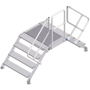 ZARGES LM-Überstieg 45° 4 Stufen, 1000 mm breit, Höhe 740 mm