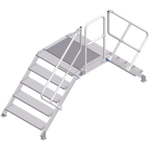 ZARGES LM-Überstieg 45° 5 Stufen, 1000 mm breit, Höhe 950 mm