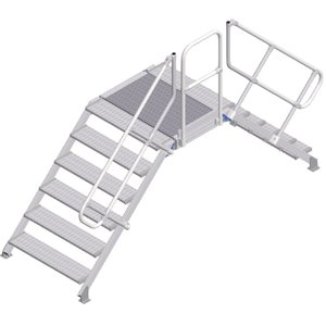 ZARGES LM-Überstieg 45° 6 Stufen, 1000 mm breit, Höhe 1.170 mm