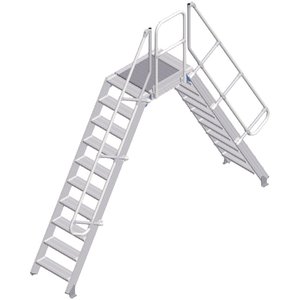 ZARGES LM-Überstieg 60° 10 Stufen, 600 mm breit, Höhe 2.380 mm