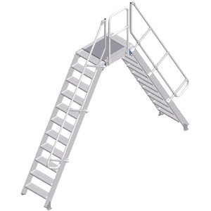 ZARGES LM-Überstieg 60° 11 Stufen, 600 mm breit, Höhe 2.630 mm