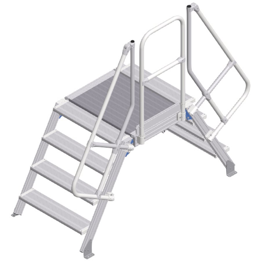 ZARGES LM-Überstieg 60° 4 Stufen, 800 mm breit, Höhe 880 mm