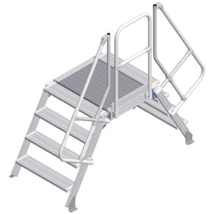 ZARGES LM-Überstieg 60° 4 Stufen, 800 mm breit, Höhe 880 mm