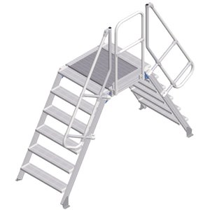ZARGES LM-Überstieg 60° 6 Stufen, 800 mm breit, Höhe 1.380 mm