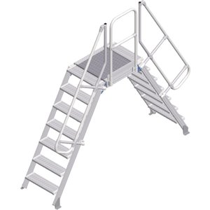 ZARGES LM-Überstieg 60° 7 Stufen, 600 mm breit, Höhe 1.630 mm
