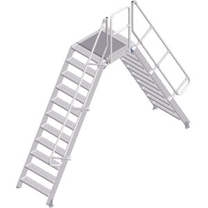 ZARGES LM-Überstieg 60° 11 Stufen, 800 mm breit, Höhe 2.630 mm