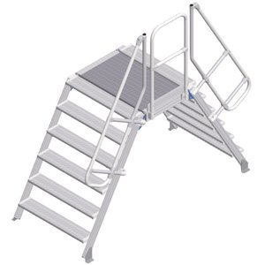 ZARGES LM-Überstieg 60° 6 Stufen, 1000 mm breit, Höhe 1.380 mm
