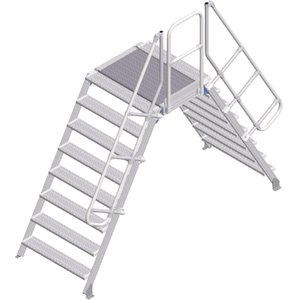 ZARGES LM-Überstieg 60° 8 Stufen, 1000 mm breit, Höhe 1.880 mm