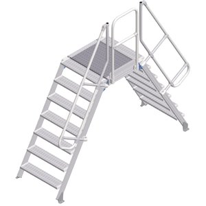 ZARGES LM-Überstieg 60° 7 Stufen, 800 mm breit, Höhe 1.630 mm