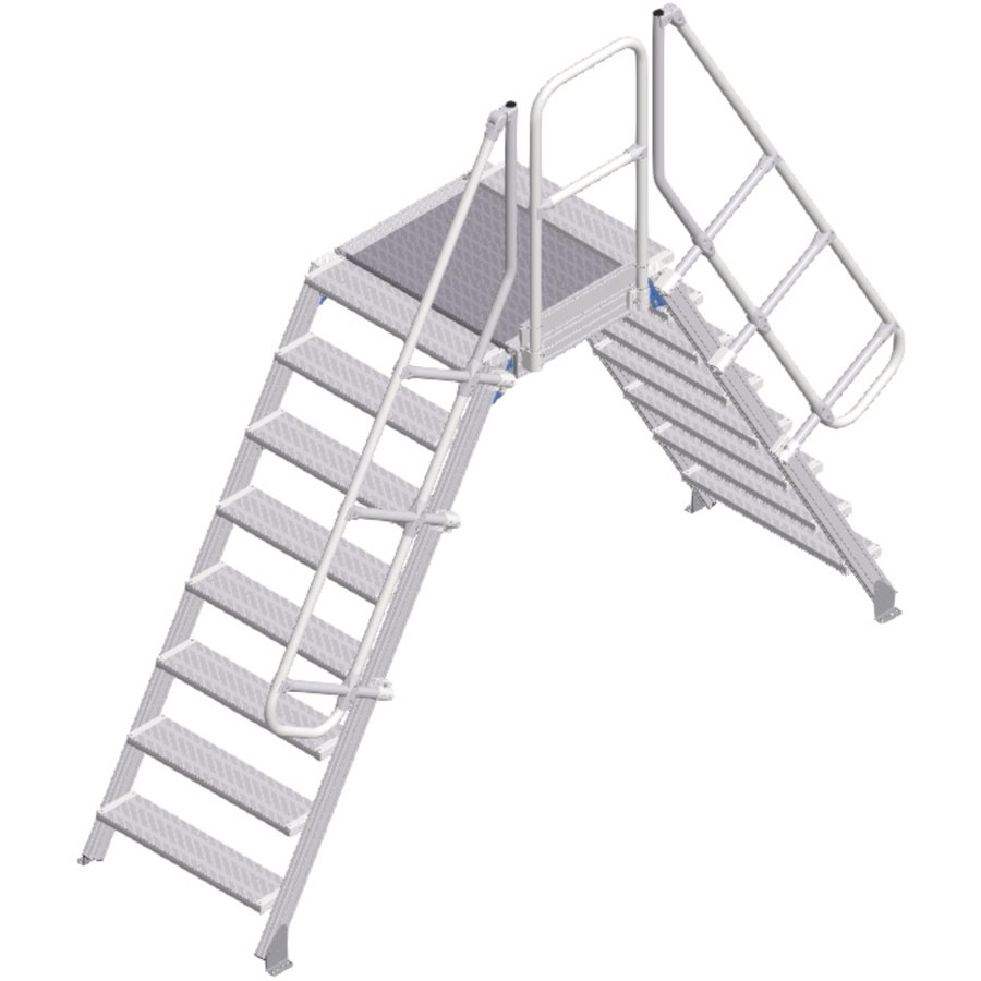 ZARGES LM-Überstieg 60° 8 Stufen, 800 mm breit, Höhe 1.880 mm