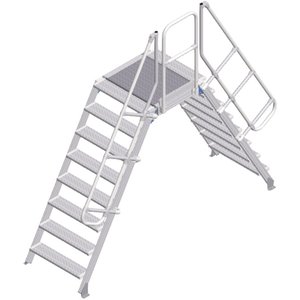 ZARGES LM-Überstieg 60° 8 Stufen, 800 mm breit, Höhe 1.880 mm