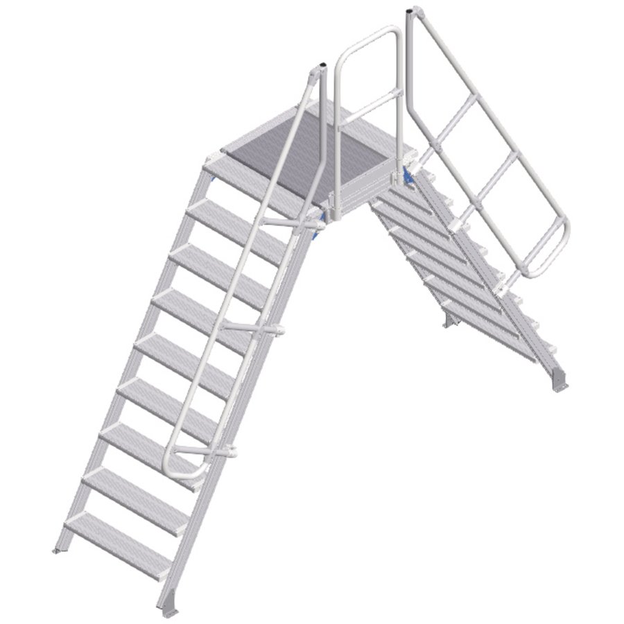 ZARGES LM-Überstieg 60° 9 Stufen, 800 mm breit, Höhe 2.130 mm