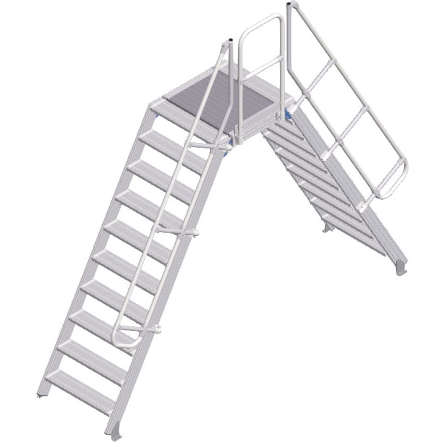 ZARGES LM-Überstieg 60° 10 Stufen, 800 mm breit, Höhe 2.380 mm