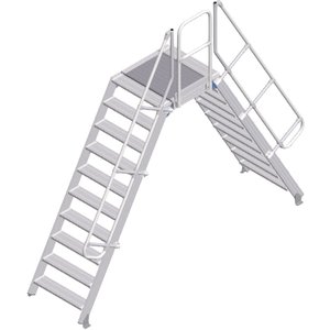 ZARGES LM-Überstieg 60° 10 Stufen, 800 mm breit, Höhe 2.380 mm