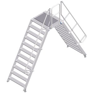 ZARGES LM-Überstieg 60° 11 Stufen, 1000 mm breit, Höhe 2.630 mm