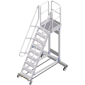 ZARGES Plattformtreppe Ergo Stop 60° 9 Stufen, 600 mm breit, Höhe 2,25 m
