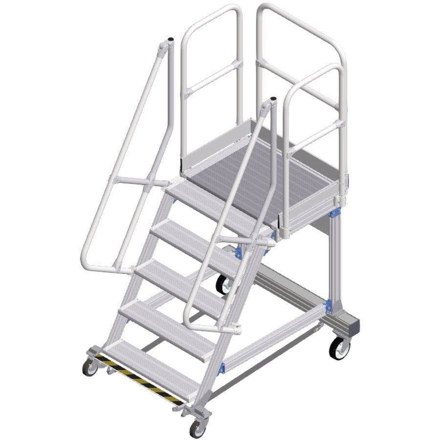 ZARGES Plattformtreppe Ergo Stop 60° 5 Stufen, 800 mm breit, Höhe 1,25 m