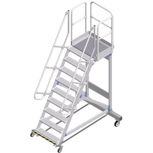 ZARGES Plattformtreppe Ergo Stop 60° 9 Stufen, 800 mm breit, Höhe 2,25 m