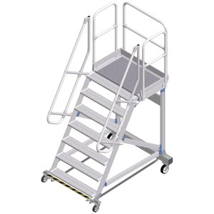 ZARGES Plattformtreppe Ergo Stop 60° 7 Stufen, 1000 mm breit, Höhe 1,75 m