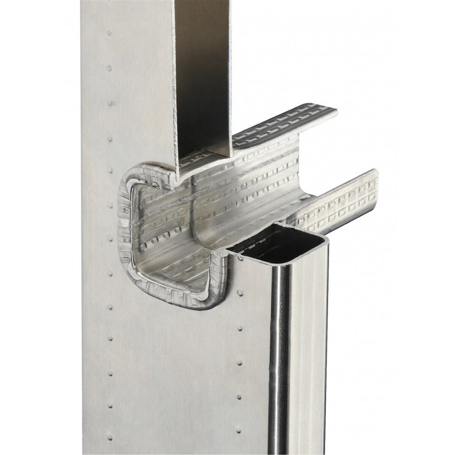 Hailo Professional Steigleiter mit Rückenschutz, Aluminium 3,92 m | 14 Sprossen