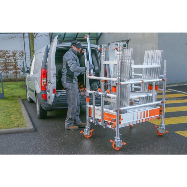 Layher SoloTower, Ein-Personen-Gerüst mit Telegeländern Arbeitshöhe bis 4,15m