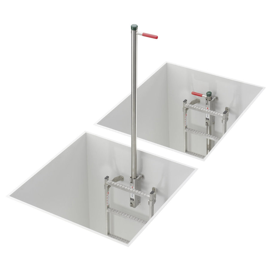 Hailo Professional Einstiegshilfe mit quadratischer Führungshülse 44x44 mm Stahl feuerverzinkt 1.0037