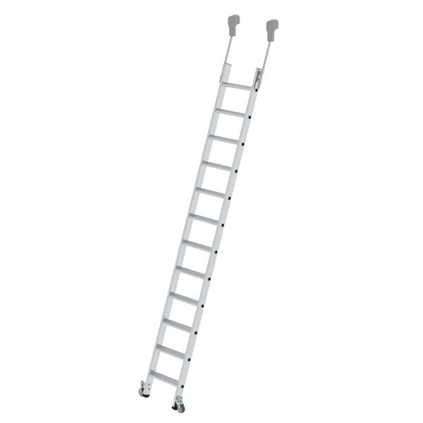 Euroline Aluminium-Regalleiter, fahrbar 12 Stufen