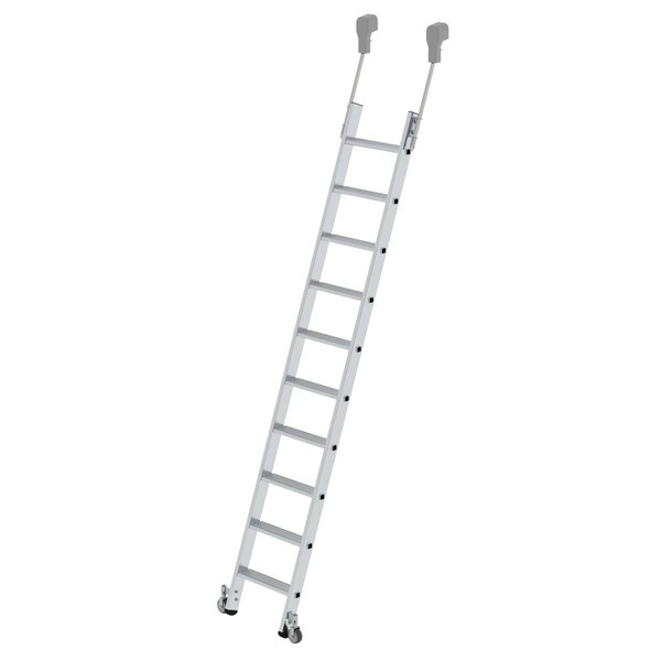 Euroline Aluminium-Regalleiter, fahrbar 10 Stufen